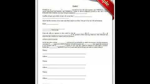 Free printable Codicil Forms