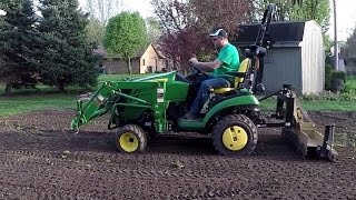 John Deere 1025r and Land Pride Soil Pulverizer