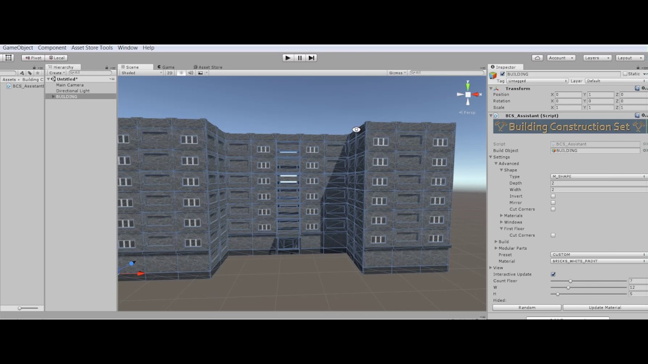 Building Construction Set (Brick walls) Customization Unity3D Asset ...