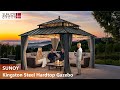 Upgrade Your Patio with the SUNJOY Kingston 10x10 Gazebo | Steel Roof, Curtains & Netting