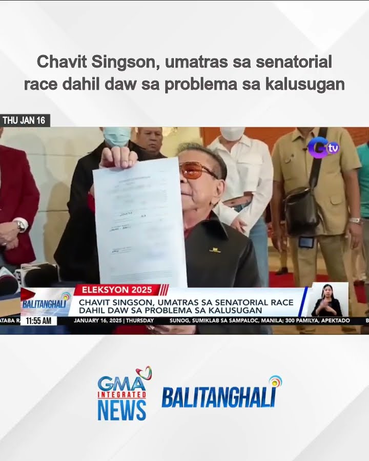 Chavit Singson, umatras sa senatorial race dahil daw sa problema sa kalusugan | Balitanghali