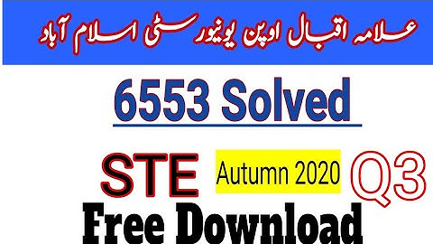 6553 Q3 AIOU STE solved autumn 2020