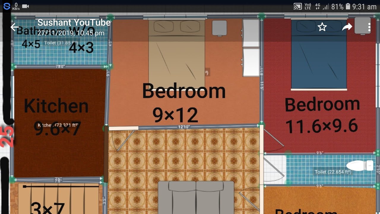 25 x 30 latest 3 bedroom house plan map naksha design