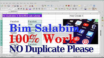 No duplicates in LibreOffice Calc tutorial : LibreOffice Calc Training