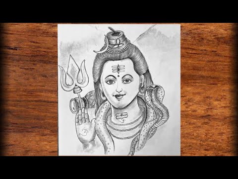 Lord Shiva Shankar easy drawing // bole nath step by step drawing //  mahadev simple drawing - YouTube