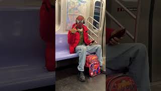 Spider-Man exists! In New York subway! 🕸️🕷️💥