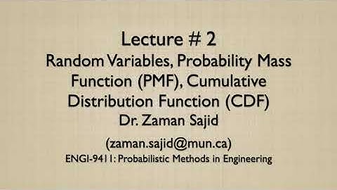 Lecture 2 -Random Variables, Probability Mass Function (PMF), Cumulative Distribution Function (CDF)