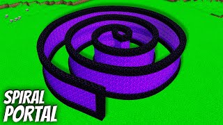 I found a SPIRAL PORTAL in Minecraft ! What's INSIDE the LONGEST PORTAL ?