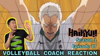 HAIKYUU S1 E17 VOLLEYBALL COACH REACTION - The Iron Wall