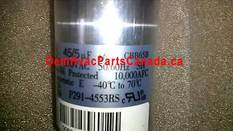 45/5 MFD Dual Run Capacitors MFD Rating 370V P291-4553RS