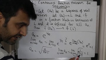 Session 4: Continuity theorem for sequences.