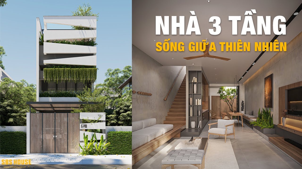 THIẾT KẾ ĐỘT PHÁ: Nhà 3 Tầng Giếng Trời Cây Xanh