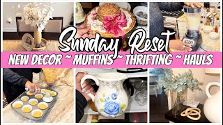 SUNDAY RESET | BAKE AND DECORATE WITH ME | THRIFTING | WEEKLY HAULS