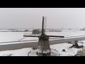 Holland windmills winter landscape by drone p4p