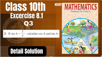 👉 Class 10 Maths | Trigonometry Chapter 8 | Exercise 8.1 Q3 NCERT Solution |Step by Step Explanation