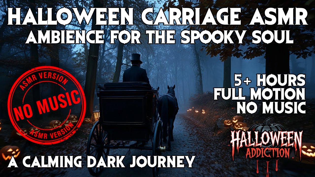 Halloween Carriage Ride - ASMR Sounds (No Music) - Halloween Ambience For Spooky Souls