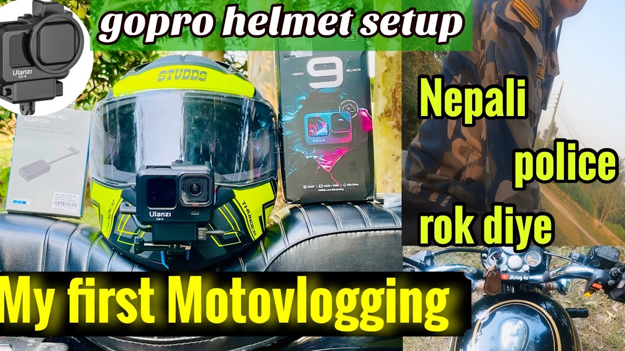 My First Motovlogging / Gopro helmet setup/ Nepali police rok diye ...