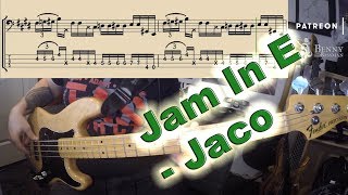 Jaco Pastorius - Jam In E [BASS COVER] - with notation and tabs