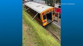 20 students safe after school bus crashes into ditch in Charles County Update