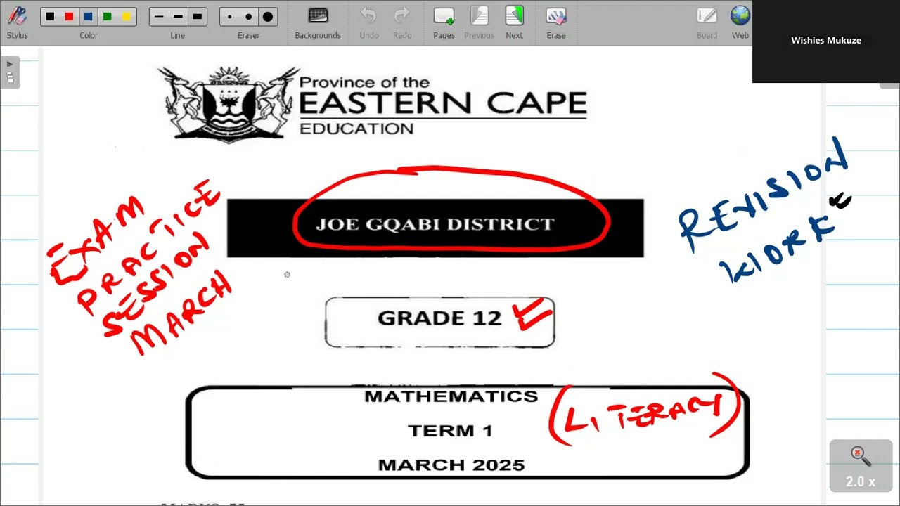Maths Literacy  Grade 12  - Term 1 :  March Exam Paper & Revision Memo