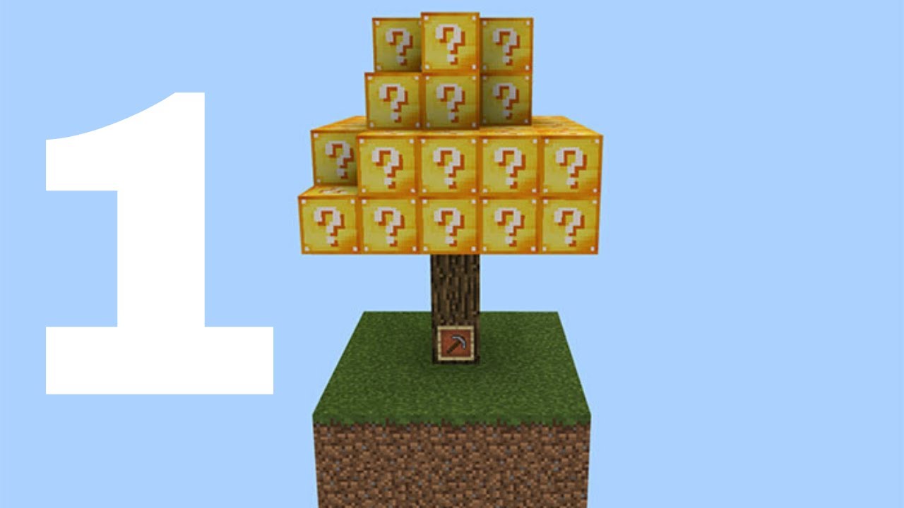 Minecraft: Pocket Edition - Survie sur une île en lucky block #1 - YouTube