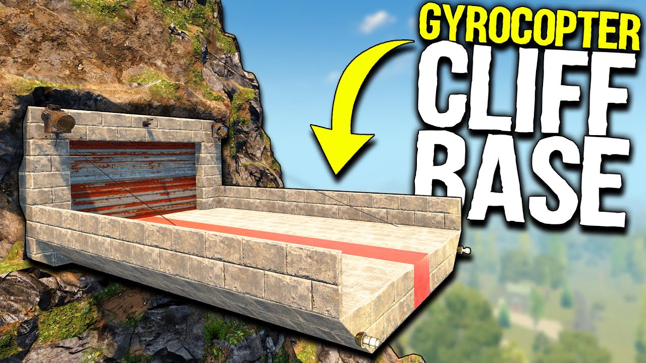 Gyrocopter CLIFF FACE BASE ENTRY! - 7 Days to Die: Super Villain Volcano Base Pt 11