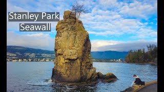 Walking Around Stanley Park Seawall | Vancouver Scenic Walk 4K | Relaxing Ocean & City Views