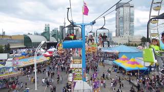 Riding the midway "skyride" at toronto's c.n.e. during 2017 season.
