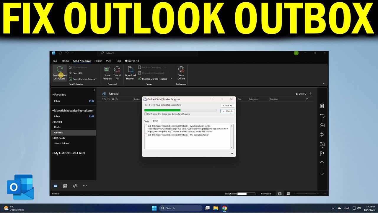 How To Fix Outlook emails stuck in Outbox