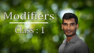 Modifiers - Class 1