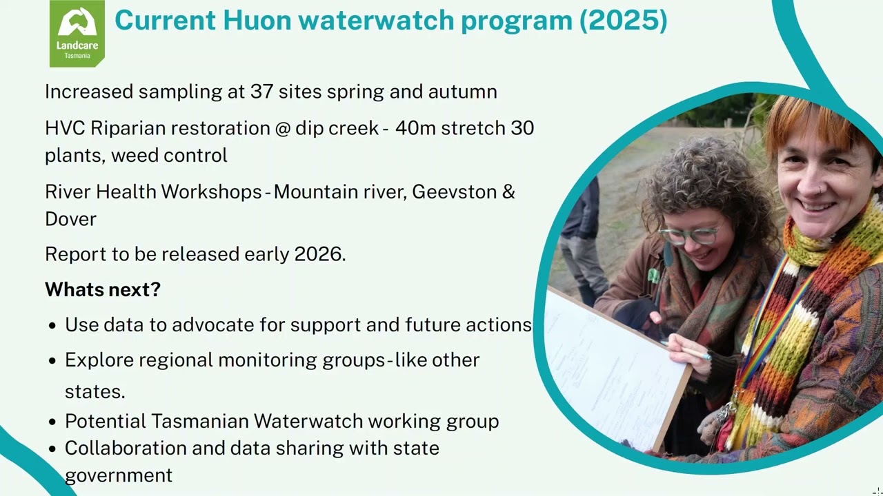 Upper Huon Wildlife Water Monitoring results 2025
