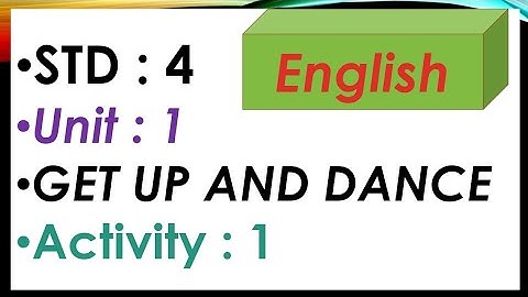 STD 4 English Unit 1 Activity 1