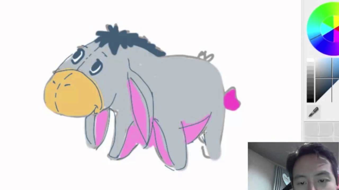 How to draw Eeyore - YouTube