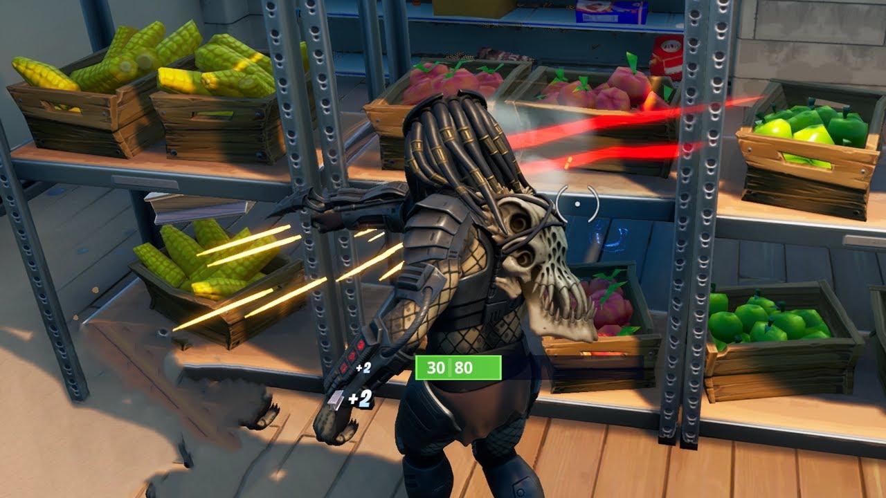 Destroy apple and tomato produce boxes at The Orchard Farmers Market (Fortnite Week 8 Challenges)