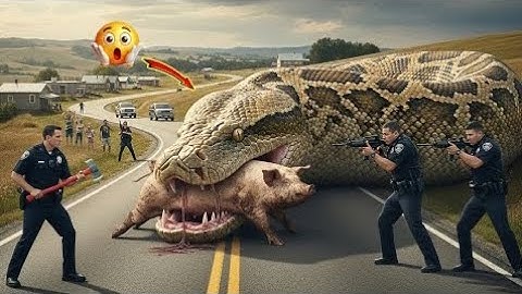 "Brave Rescue Team Battles Giant Python to Save Helpless Pig 🐍🐖" #trending #animation 