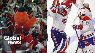 Habs fans erupt after Newhook goal in OT vaults Canadiens past Sabres into Eastern Conference finals