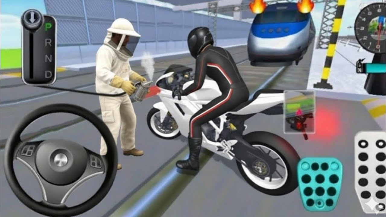 Orange Brand New Bike Vs Bullet Train 3d Driving Class android game play video || Car Game