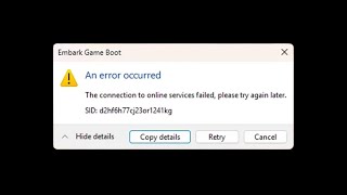 THE FINALS - An Error Occurred - The Connection To Online Service Failed - Fix - Windows 11/10/8