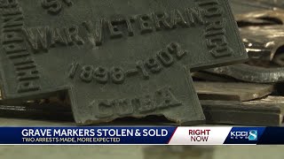 Thieves steal bronze markers from veterans' graves in Iowa