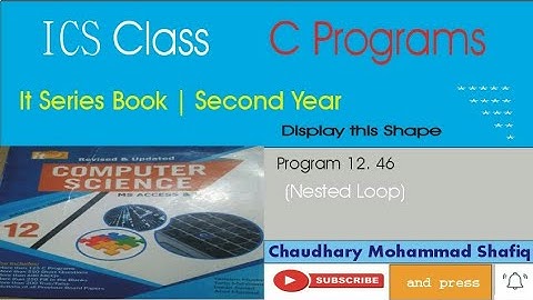 output | program 12.46 | nested loop | display shape | c programs | chaudhary m. shafiq | ics part 2
