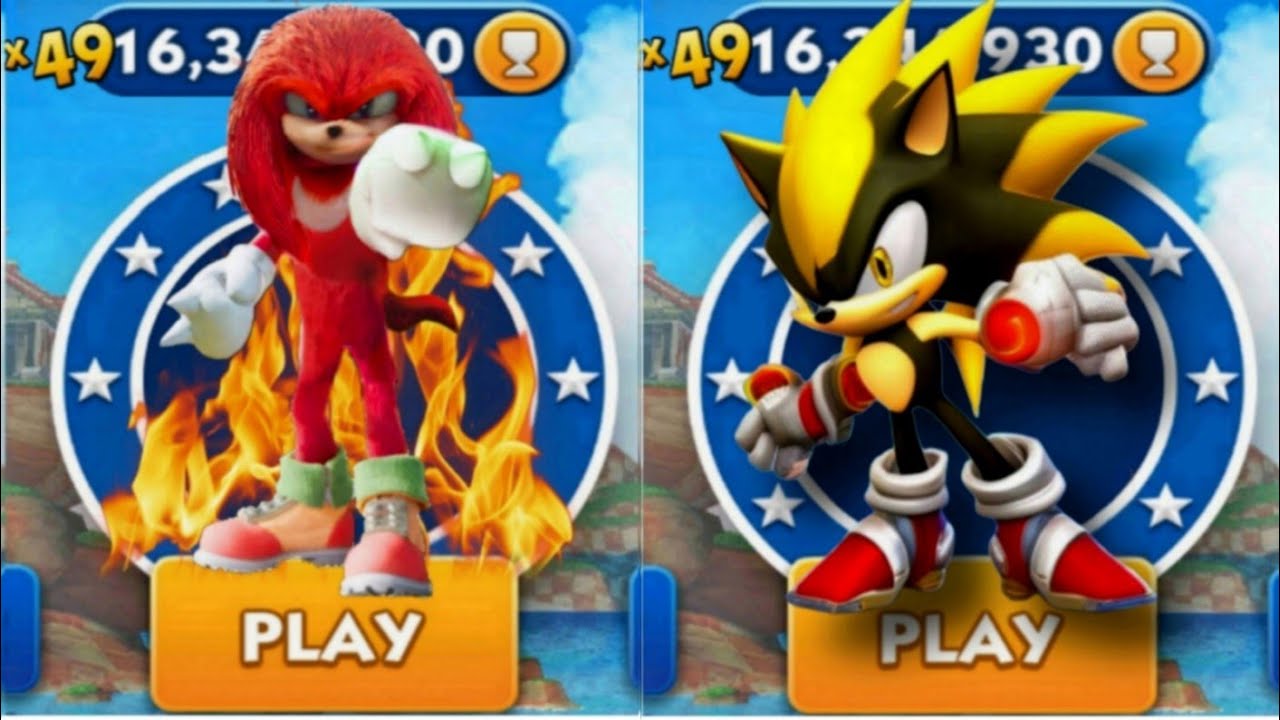 Sonic Dash - Sir Knuckles VS Super Shadow _ Movie Sonic vs All Bosses ...