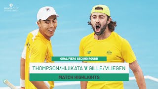 Information Jordan Thompson Rinky Hijikata v Sander Gille Joran Vliegen | Aus v Bel | 2025 Davis Cup  Highlights News