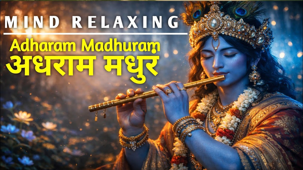 Adharam Madhuram Krishna Chanting 🦚 | Mind Relaxing Divine Bhajan for Peace & Meditation