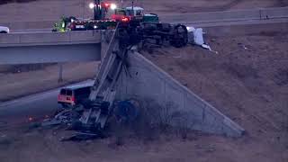 A semi truck has plunged off an exit ramp on I 355 in New Lenox