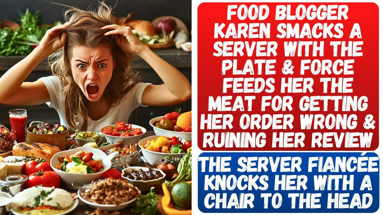 FOOD BLOGGER KAREN TRIES TO FORCE FEED A SERVER THE WRONG ORDER SHE Food blogger karen tries to force feed a server the wrong order she