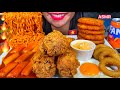 ASMR SPICY NOODLES, TTEOKBOKKI, FRIED CHICKEN, HASH BROWN, SQUID RINGS MASSIVE Eating Sounds