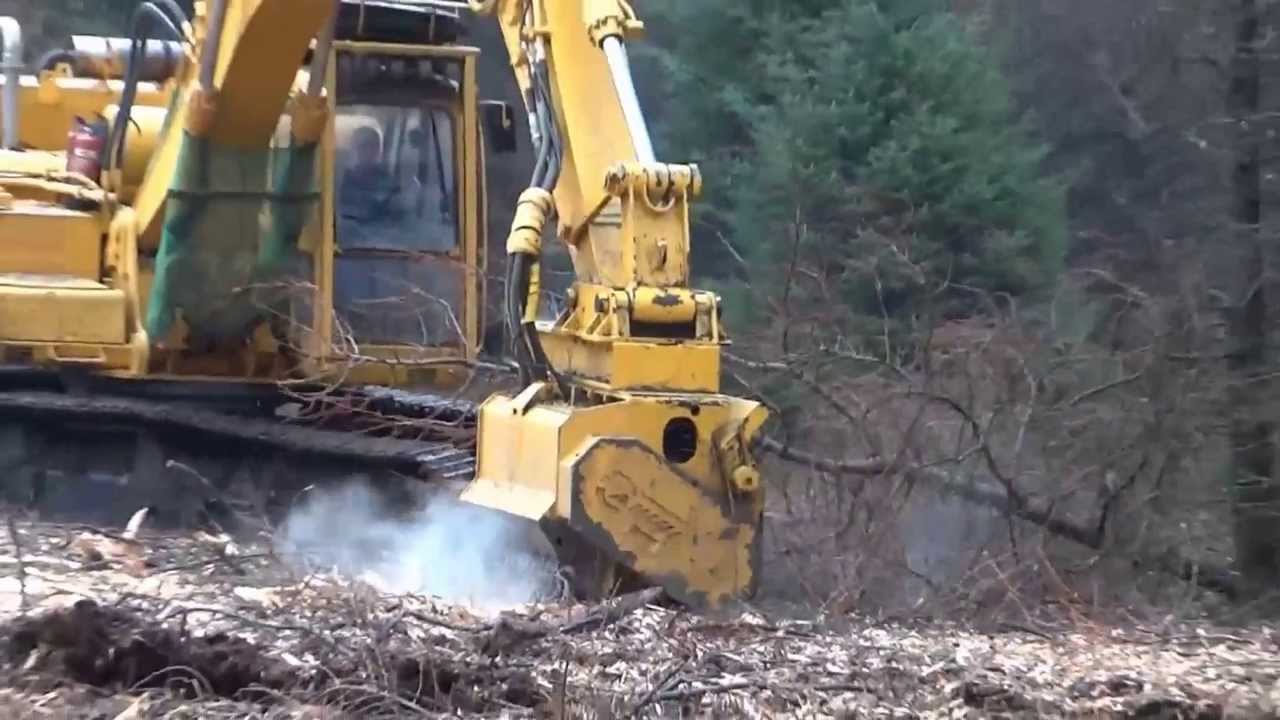 Excavator Power pack clearing Larch YouTube
