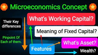 What&#39;s #Working_Capital?Meaning#Fixed_Capital? Define #Assets?What&#39;s #Wealth?Key difference bw them.