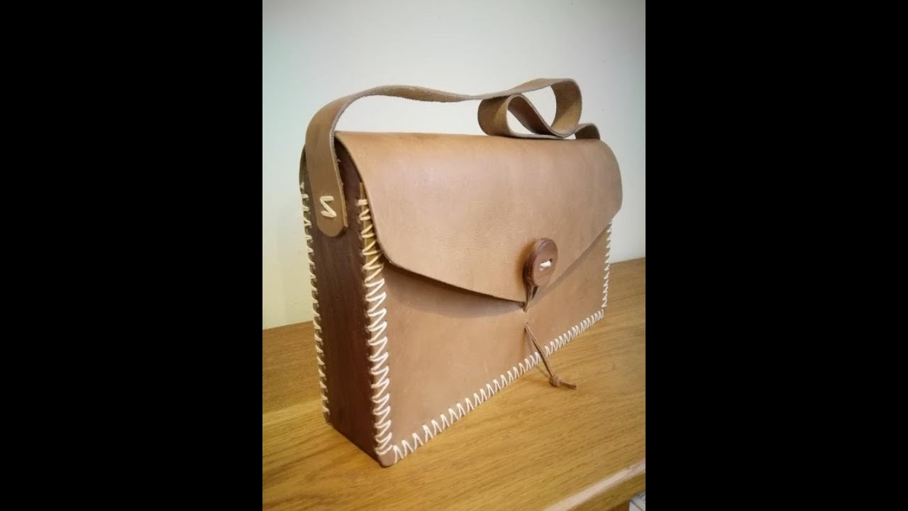 How to make a wood and leather bag - YouTube