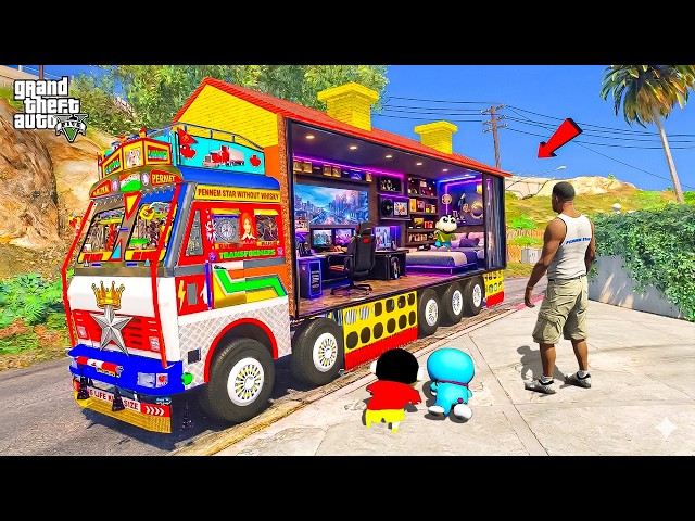 Franklin & Shinchan Built A Luxury House On His Indian TATA Truck in GTA 5 in Telugu